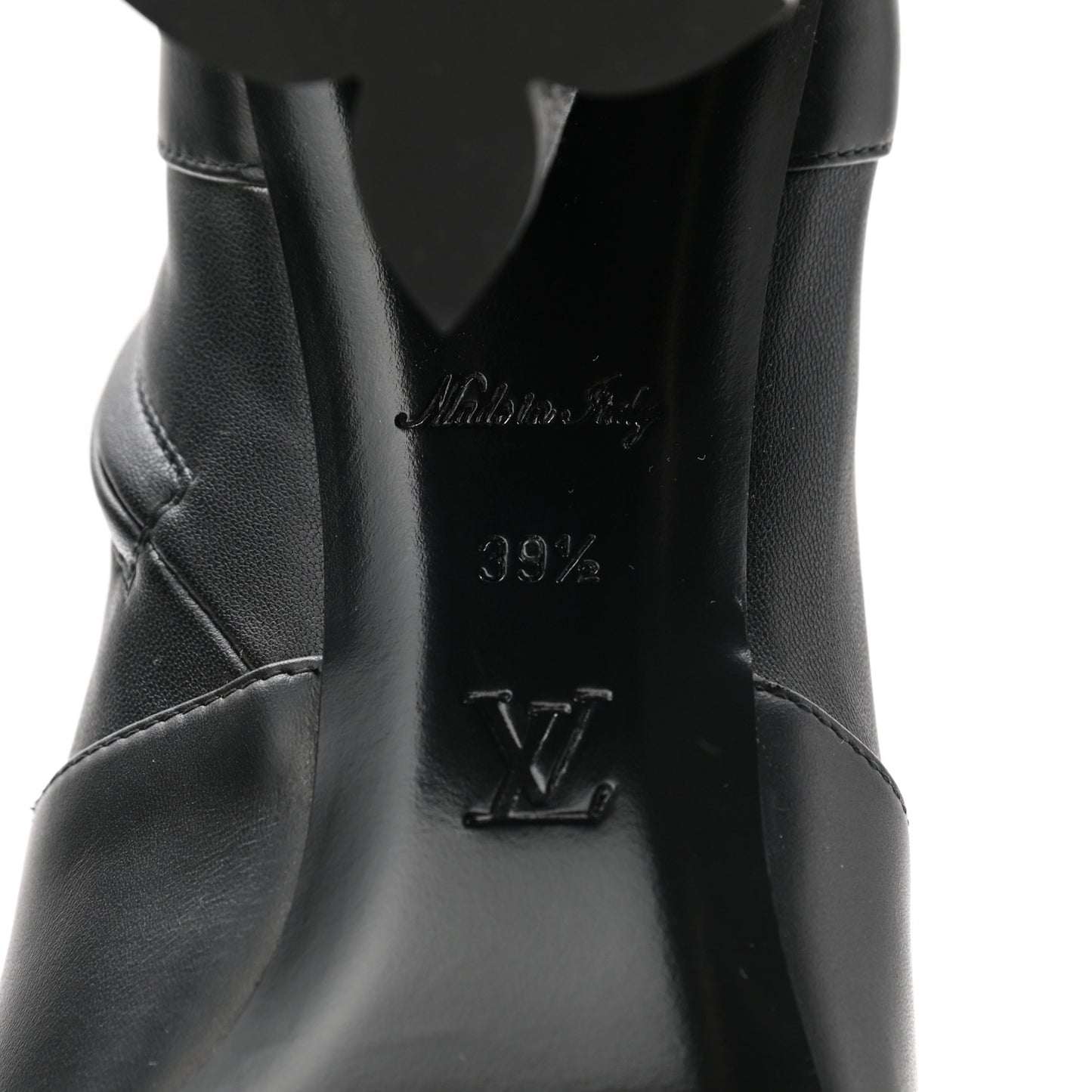 Calfskin Silhouette Ankle Boots 39.5 Black