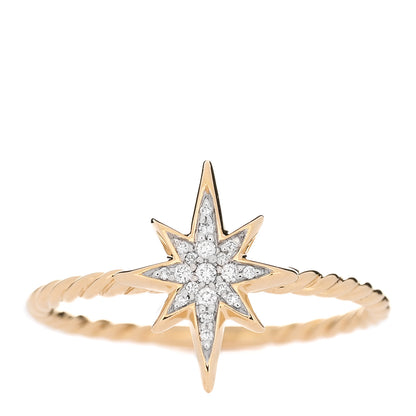 David Yurman 18K Yellow Gold Diamond Cable Collectibles North Star Stack Ring 52 6 1 of 4