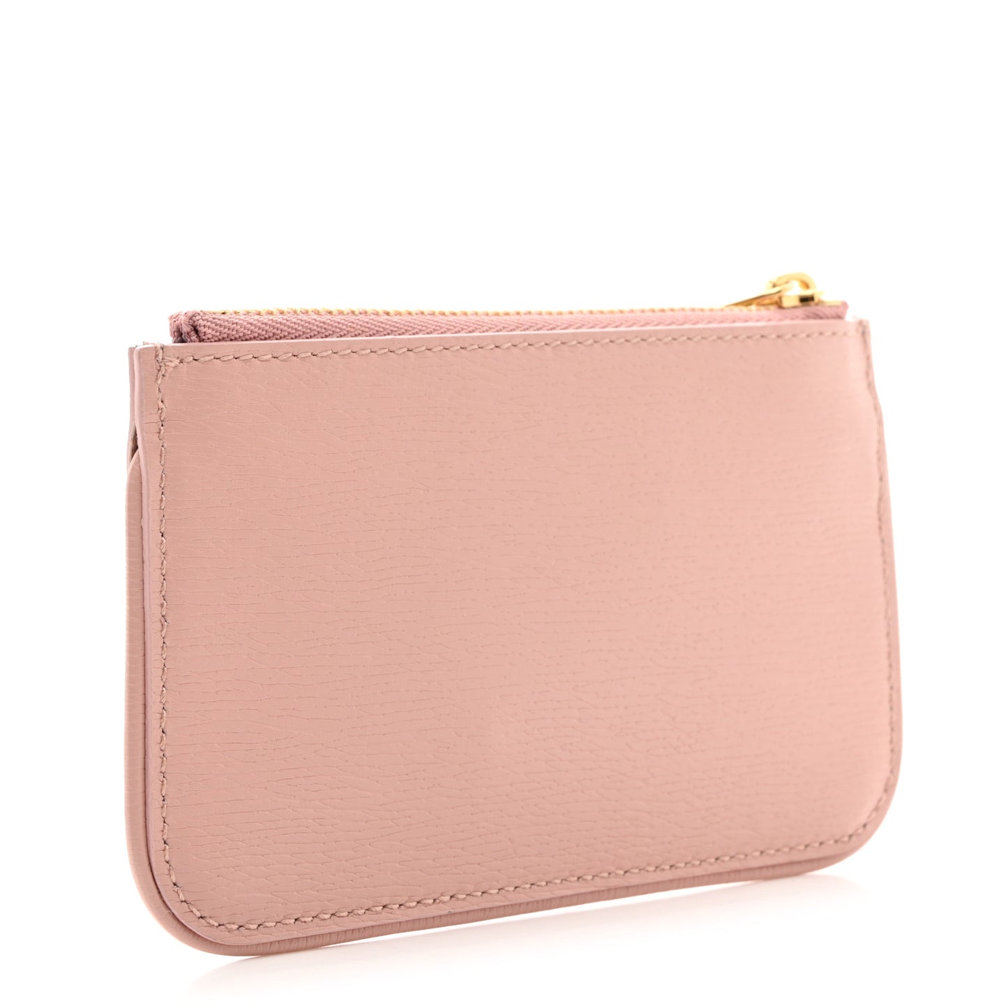 Calfskin Script Key Case Light Pink
