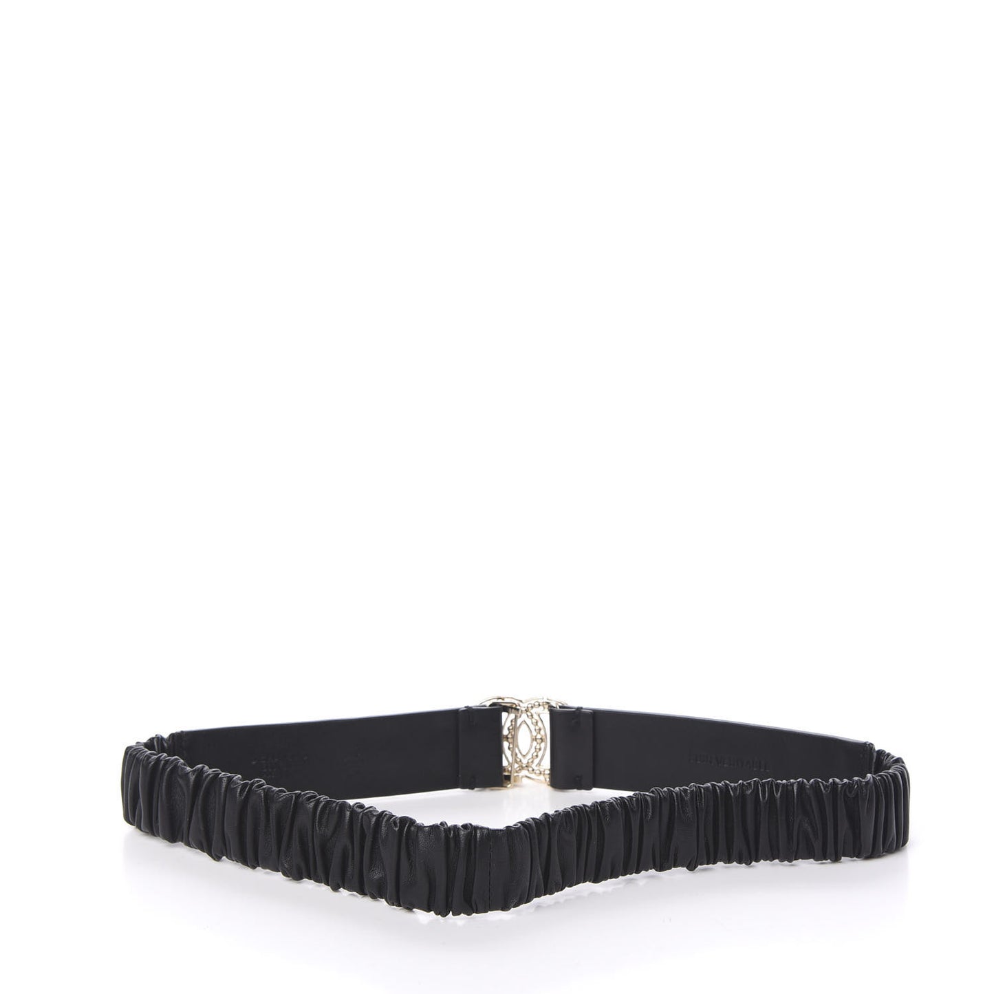 Lambskin Crystal Logo Belt 70 28 Black