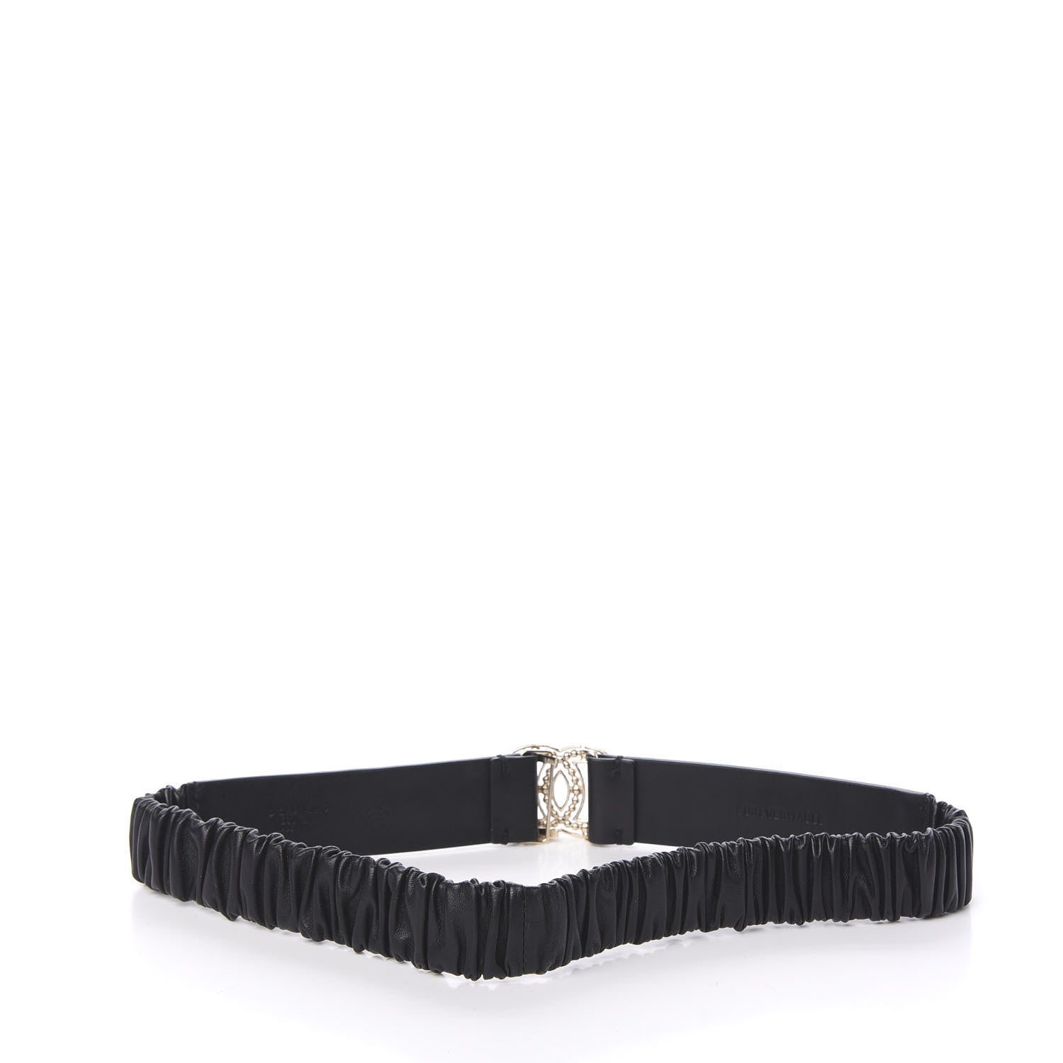 Chanel Lambskin Crystal Logo Belt 70 28 Black 2 of 5