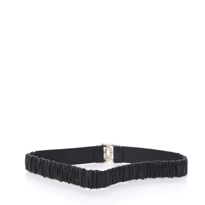Chanel Lambskin Crystal Logo Belt 70 28 Black 2 of 5