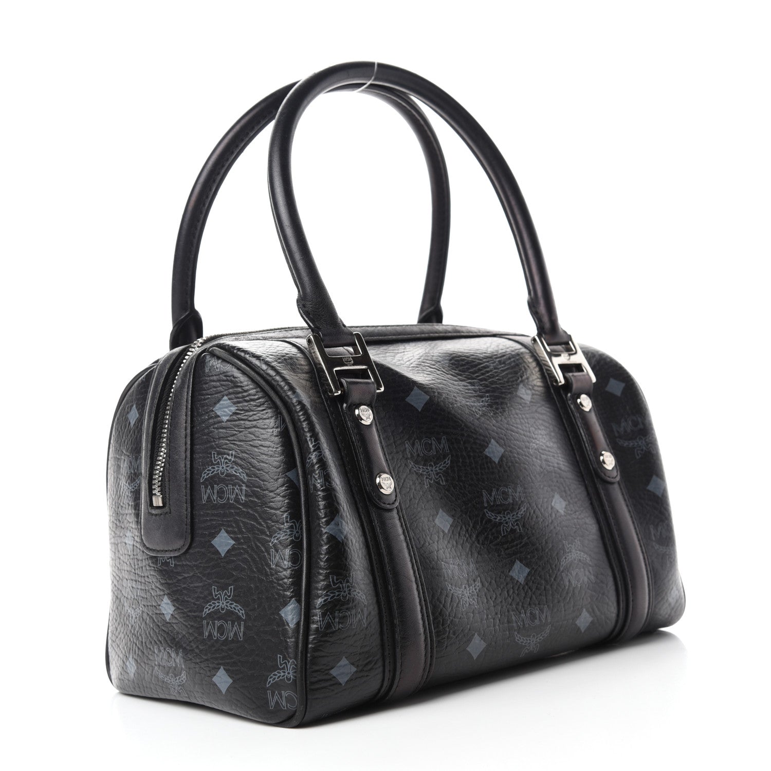 MCM Visetos Small Boston Bag Black 3 of 11