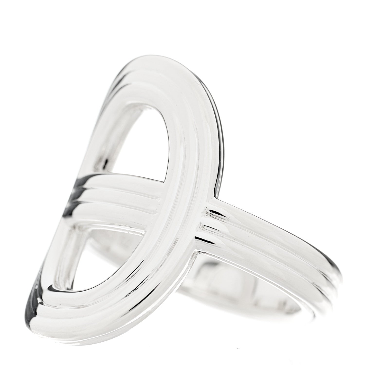 Hermes Sterling Silver Vertical Chaine d'Ancre 24 Ring 52 6 5 of 11