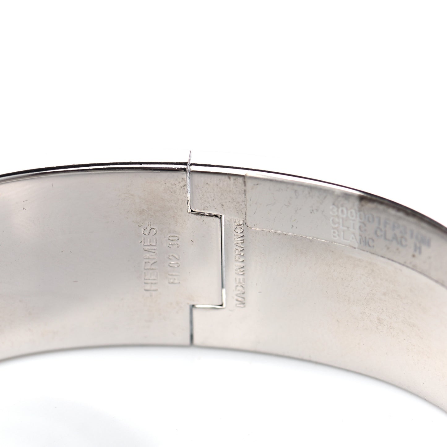 Enamel Wide Clic Clac H Bracelet GM White