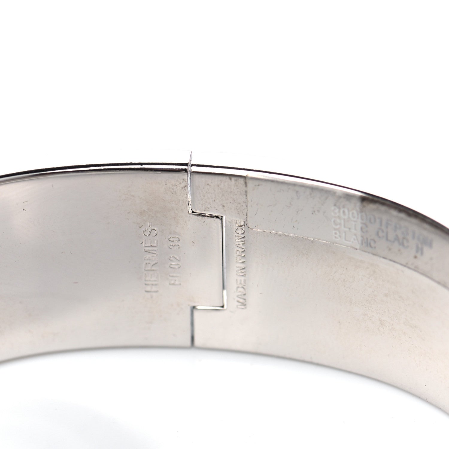 Hermes Enamel Wide Clic Clac H Bracelet GM White 5 of 6