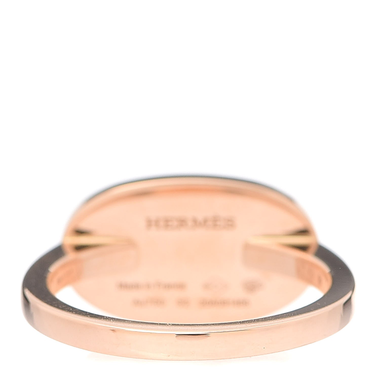 Hermes 18K Rose Gold Diamond MM Chaine d'Ancre Verso Ring 52 6 3 of 5