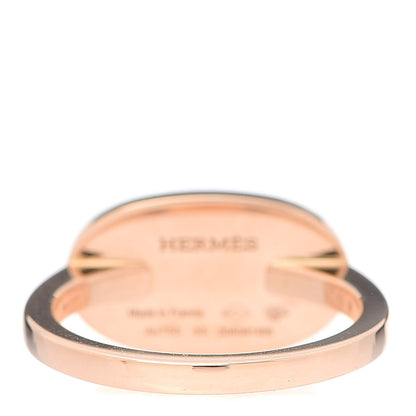 Hermes 18K Rose Gold Diamond MM Chaine d'Ancre Verso Ring 52 6 3 of 5