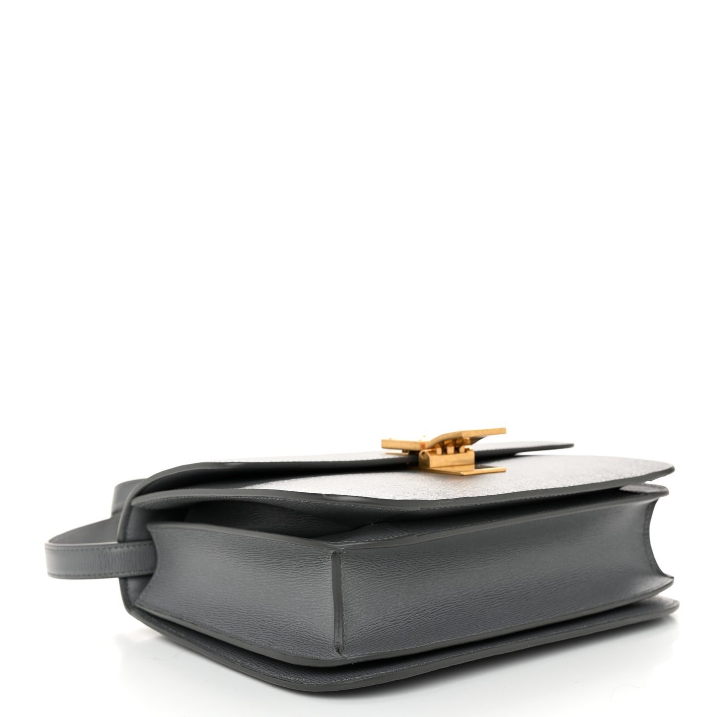 Liege Calfskin Medium Classic Box Flap Bag Grey