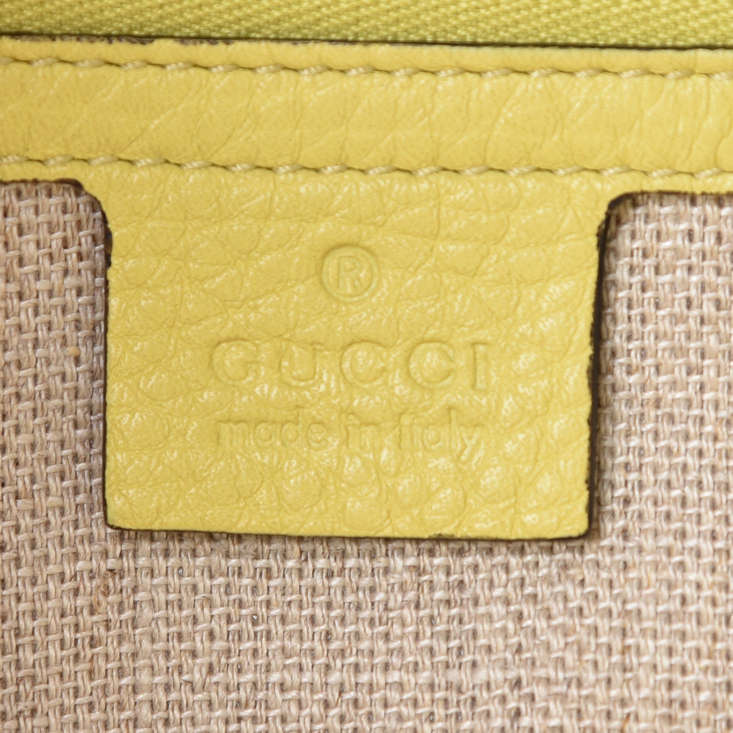 Gucci Pebbled Calfskin Medium Bamboo Shopper Tote Citrus Grey 9 of 13