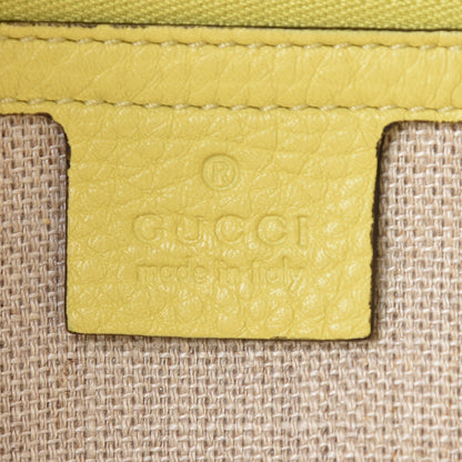 Gucci Pebbled Calfskin Medium Bamboo Shopper Tote Citrus Grey 9 of 13