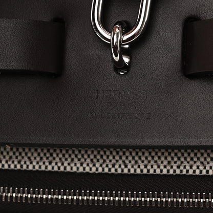 Hermes Toile H Berline Vache Hunter Herbag Zip PM 31 Cassis Ecru Black Rouge Sellier 6 of 9