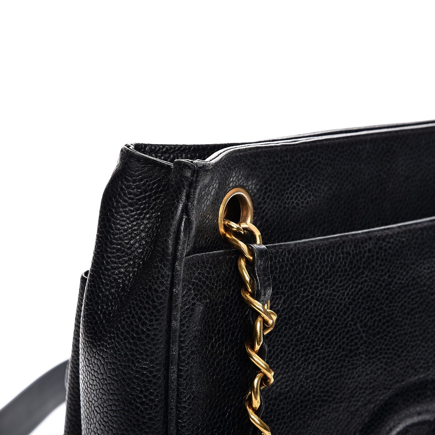 Caviar Flap Shoulder Bag Navy