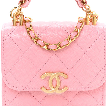 Chanel Caviar Quilted Coco First Clutch With Chain Light Pink 9 of 11