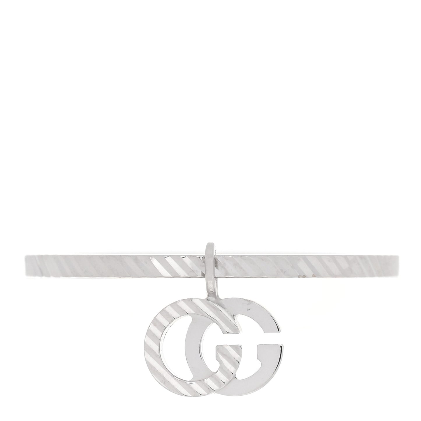 18K White Gold Running G Charm Ring 51 5.75