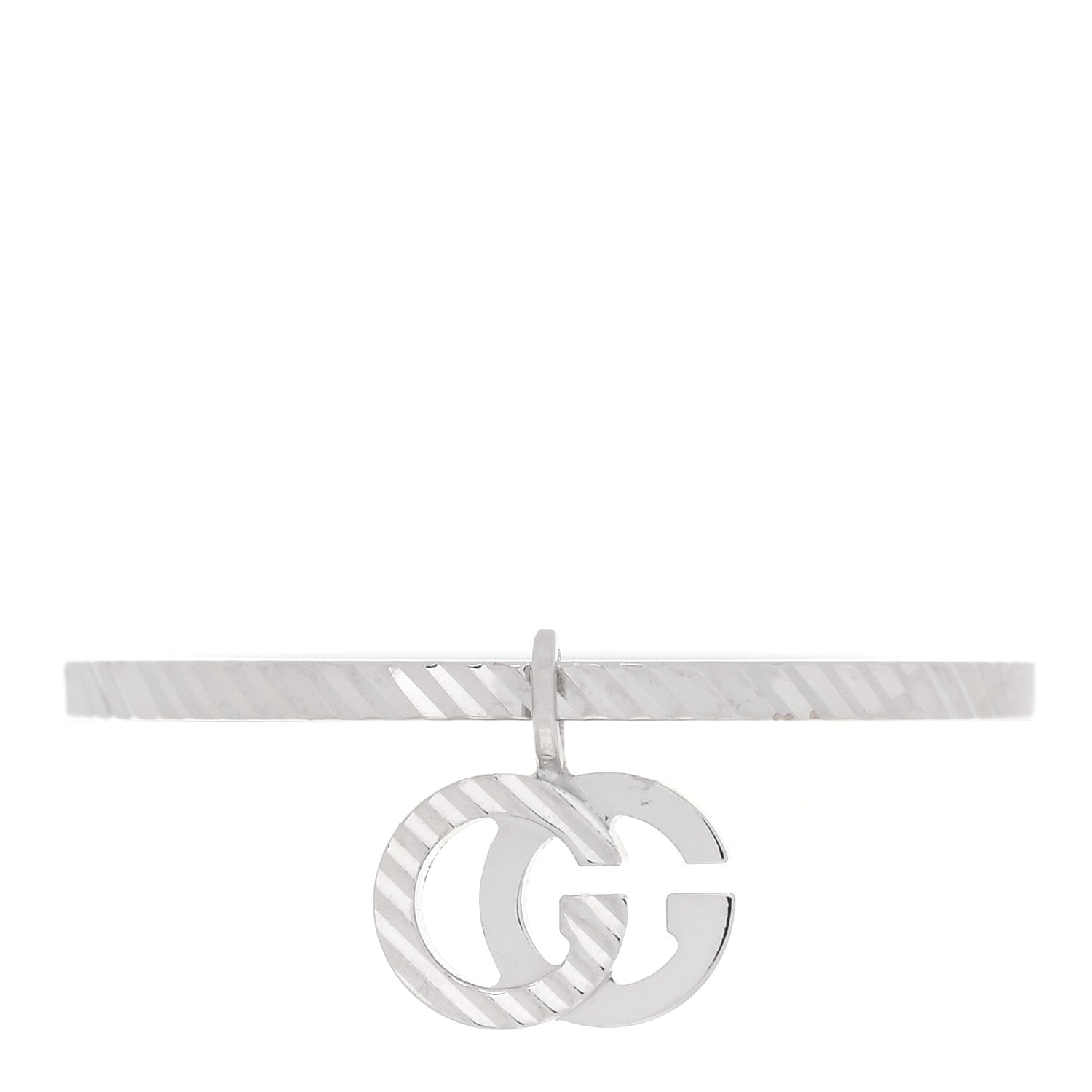 Gucci 18K White Gold Running G Charm Ring 51 5.75 1 of 6