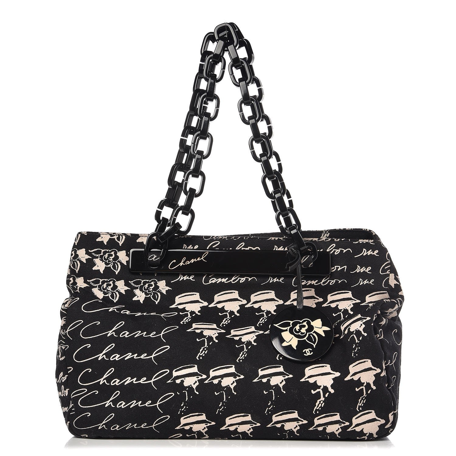 Chanel Canvas Camellia Flower Tote Black 1 of 7