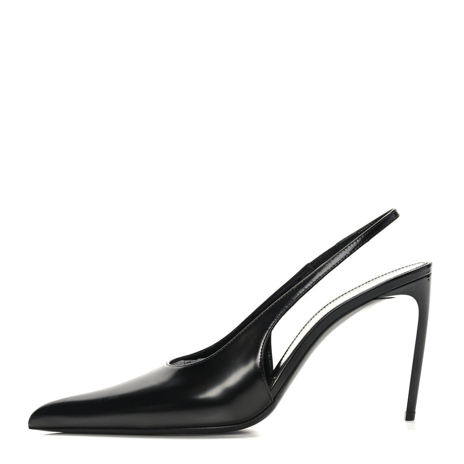 Saint Laurent Patent Calfskin Slingback Kendall 90 Pumps 38 Black 1 of 8