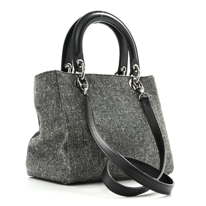 Christian Dior Canvas Medium Lady Dior Black 2 of 13