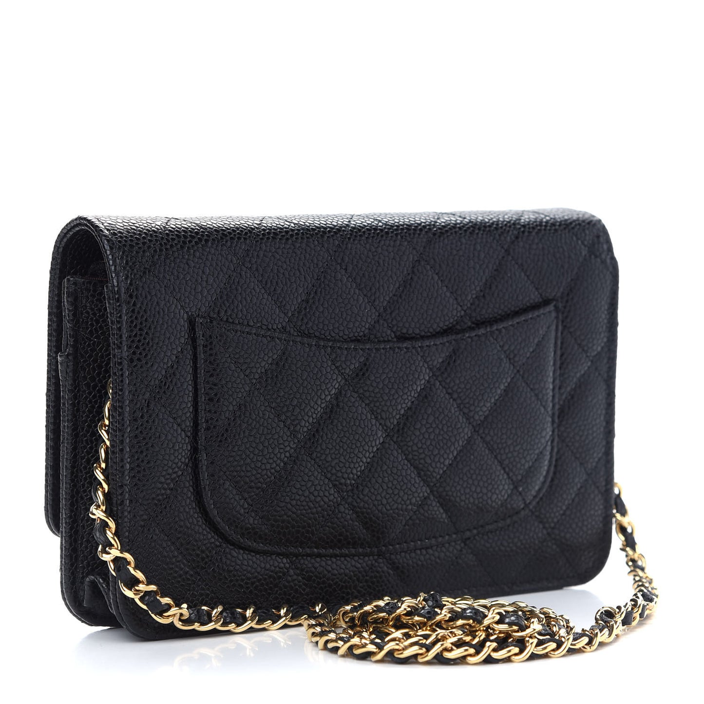 Caviar Quilted Wallet On Chain WOC Black