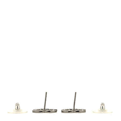 Chanel Tweed Effect CC Earrings Silver 3 of 4