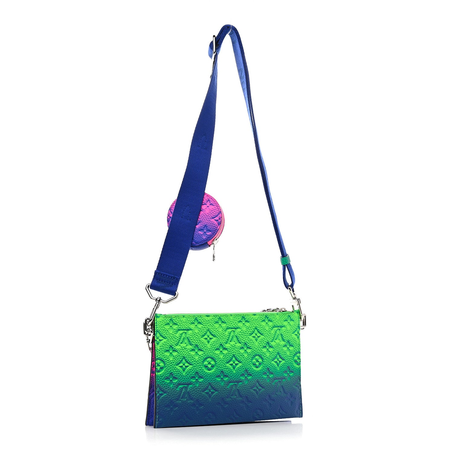 Louis Vuitton Taurillon Illusion Trio Pouch Bleu Rose 3 of 9