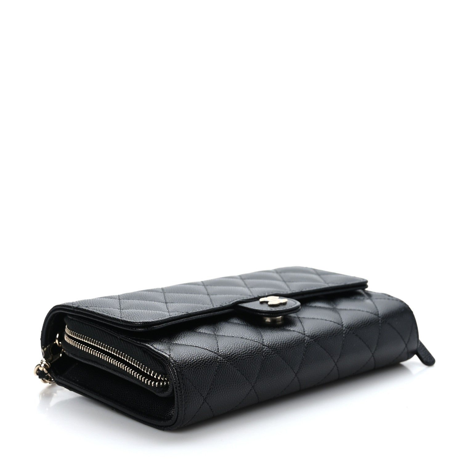 Chanel Caviar Quilted Phone Holder Wallet on Removable Chain Black 5 of 12