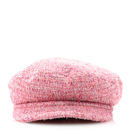 Chanel Cotton Tweed Newsboy Hat M Pink Ecru 3 of 9