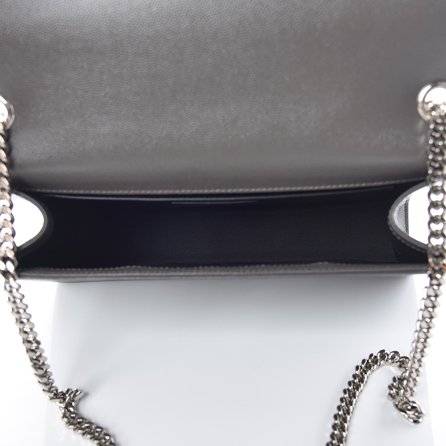 Saint Laurent Grain De Poudre Large Classic Monogram Kate Satchel Earth 7 of 10
