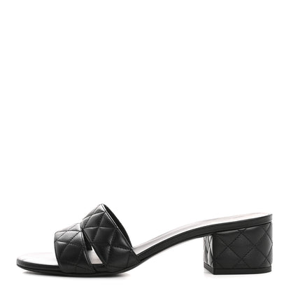 Chanel Lambskin Quilted Mules 40 Black 1 of 10