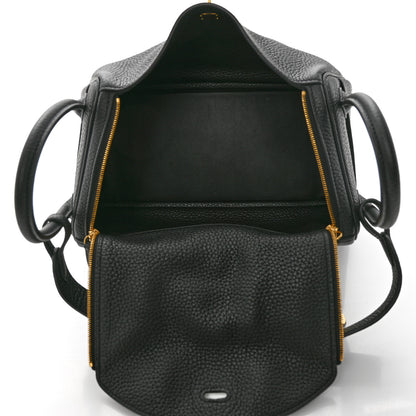 Hermes Taurillon Clemence Lindy 26 Black 5 of 10