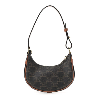 Celine Canvas Calfskin Mini Ava Triomphe Shoulder Bag Tan 1 of 8