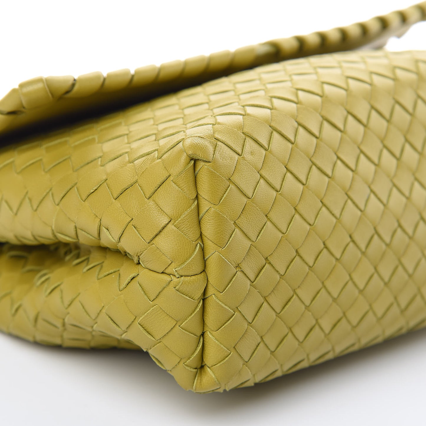 Nappa Intrecciato Small Olimpia Shoulder Bag Chartreuse