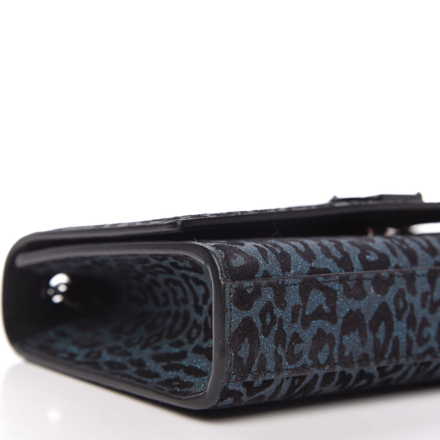 Glitter Leopard Small Monogram Kate Satchel Blue