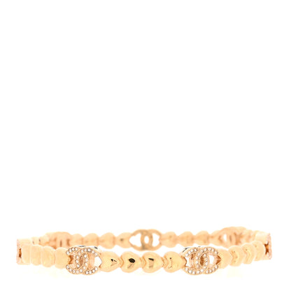 Chanel Crystal CC Heart Link Bracelet Gold 3 of 5