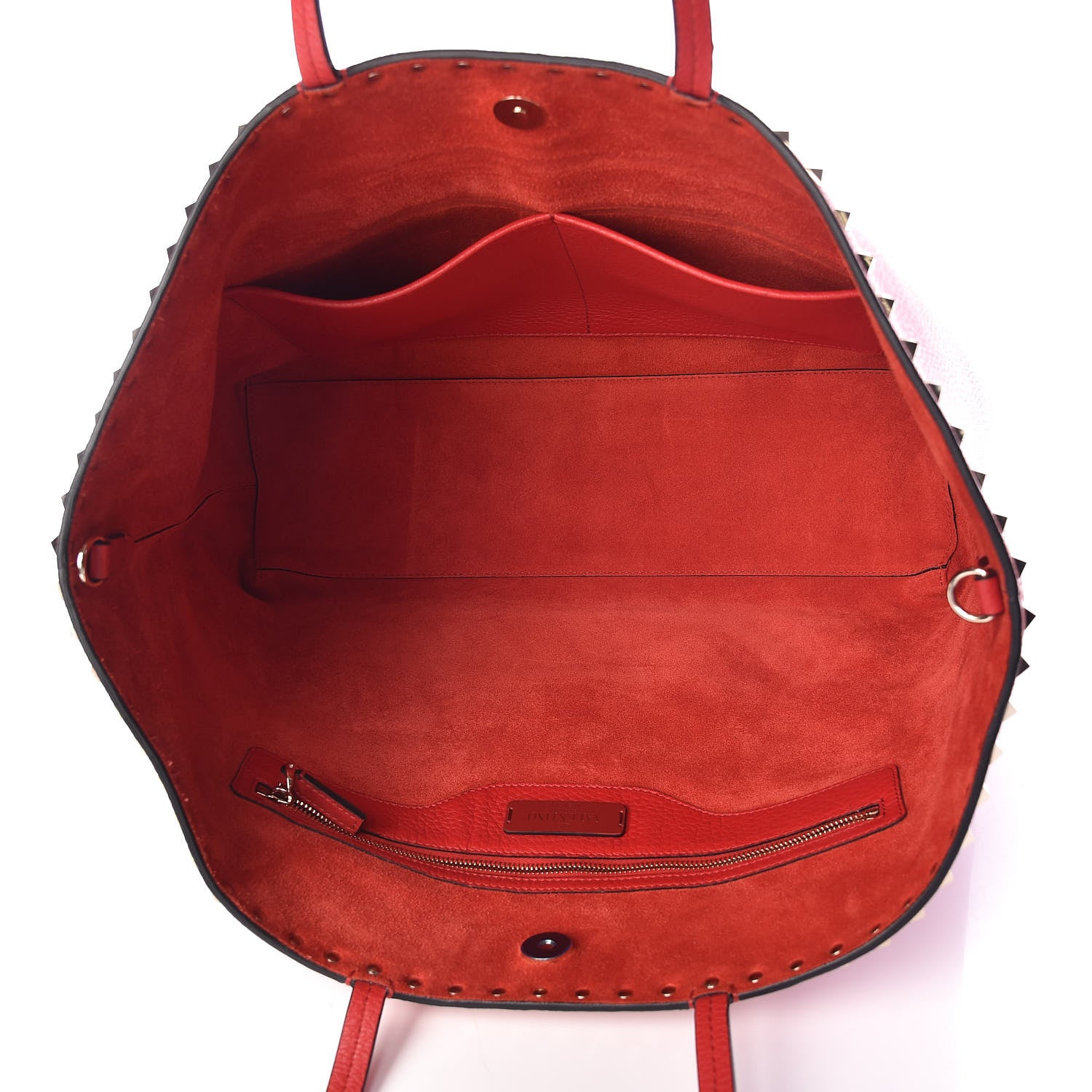 Valentino Garavani Grained Calfskin Rockstud Shoulder Tote Rouge Pur 5 of 8