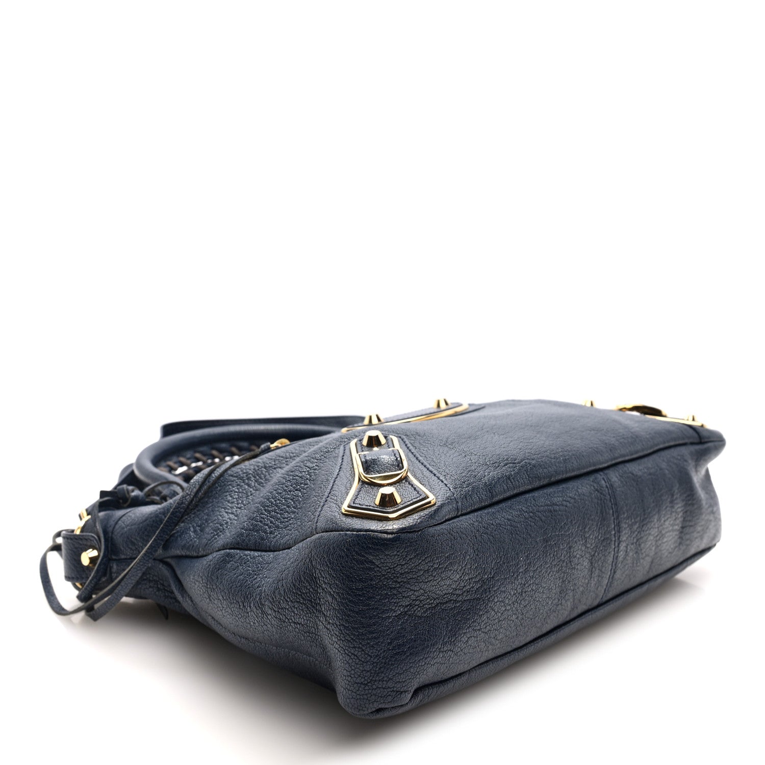 Balenciaga Chevre Gold Metallic Edge Hardware Town Bleu Nuit Dark Sea 5 of 10
