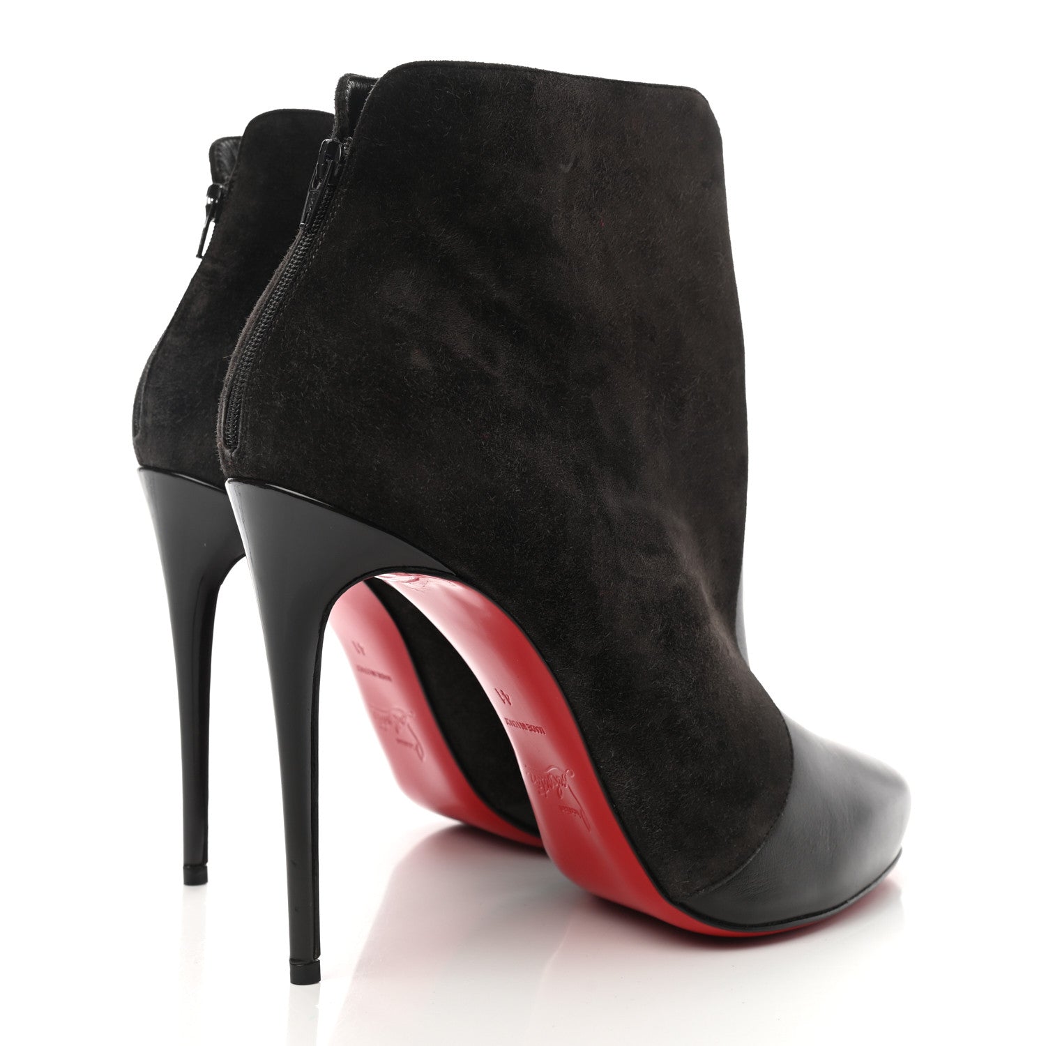 Christian Louboutin Suede Calfskin Gaetanina 100 Booties 41 Black 4 of 10