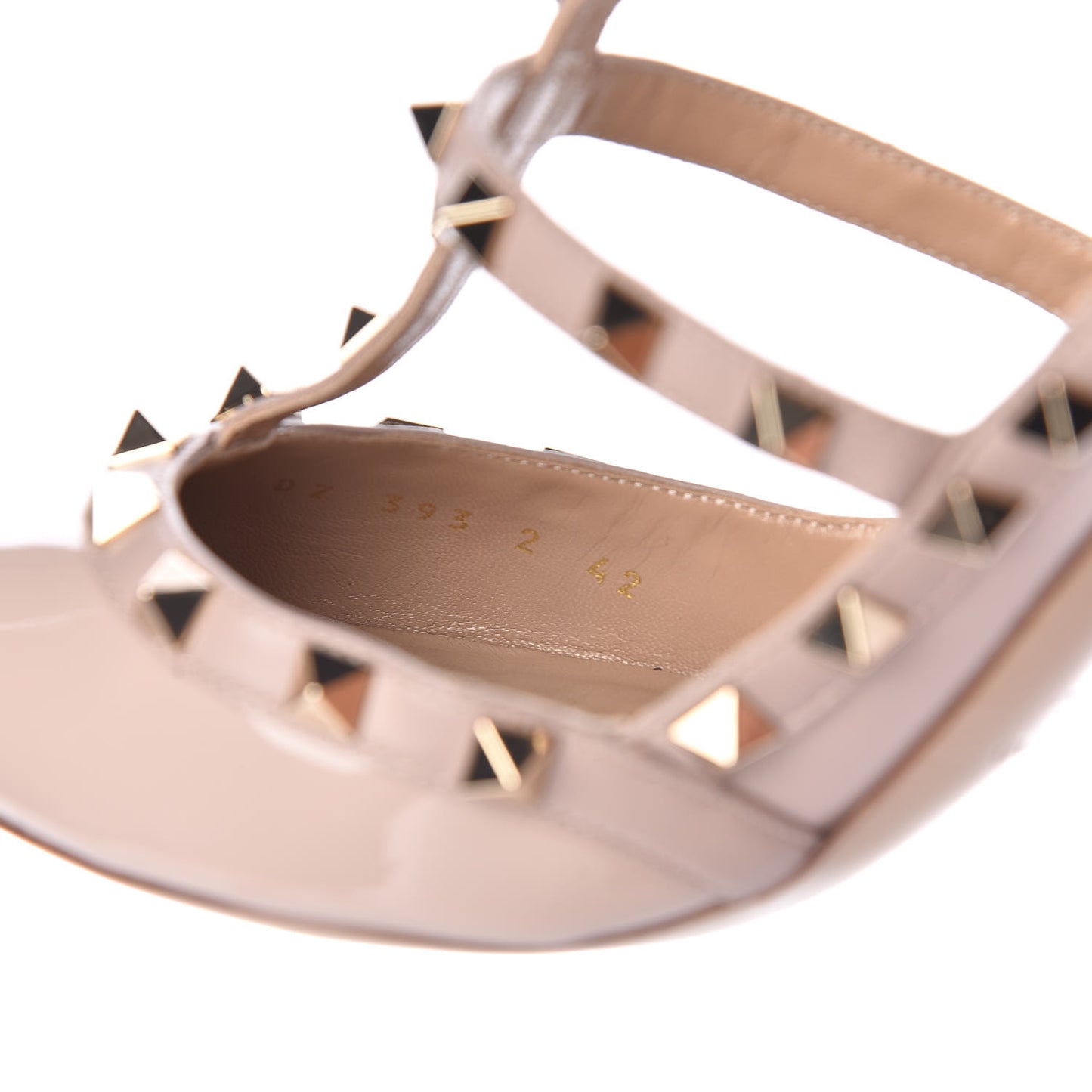 Patent Rockstud Ankle Strap Pumps 42 Poudre