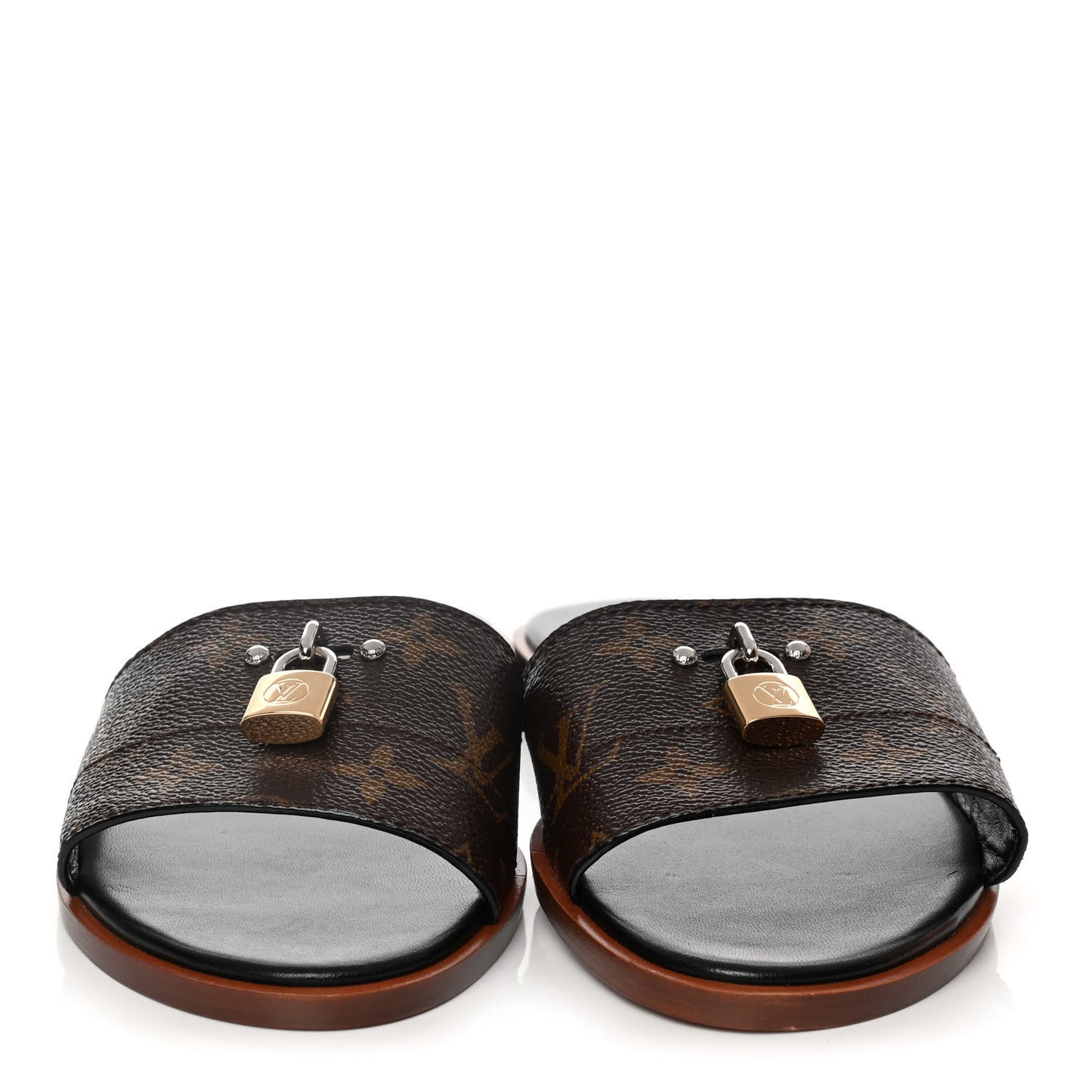 Monogram Lock It Flat Mules 40 Brown