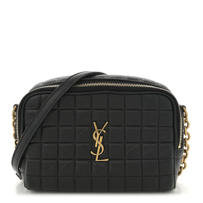 Saint Laurent Lambskin Carre Quilted Cassandre Mini Camera Bag Black 1 of 14