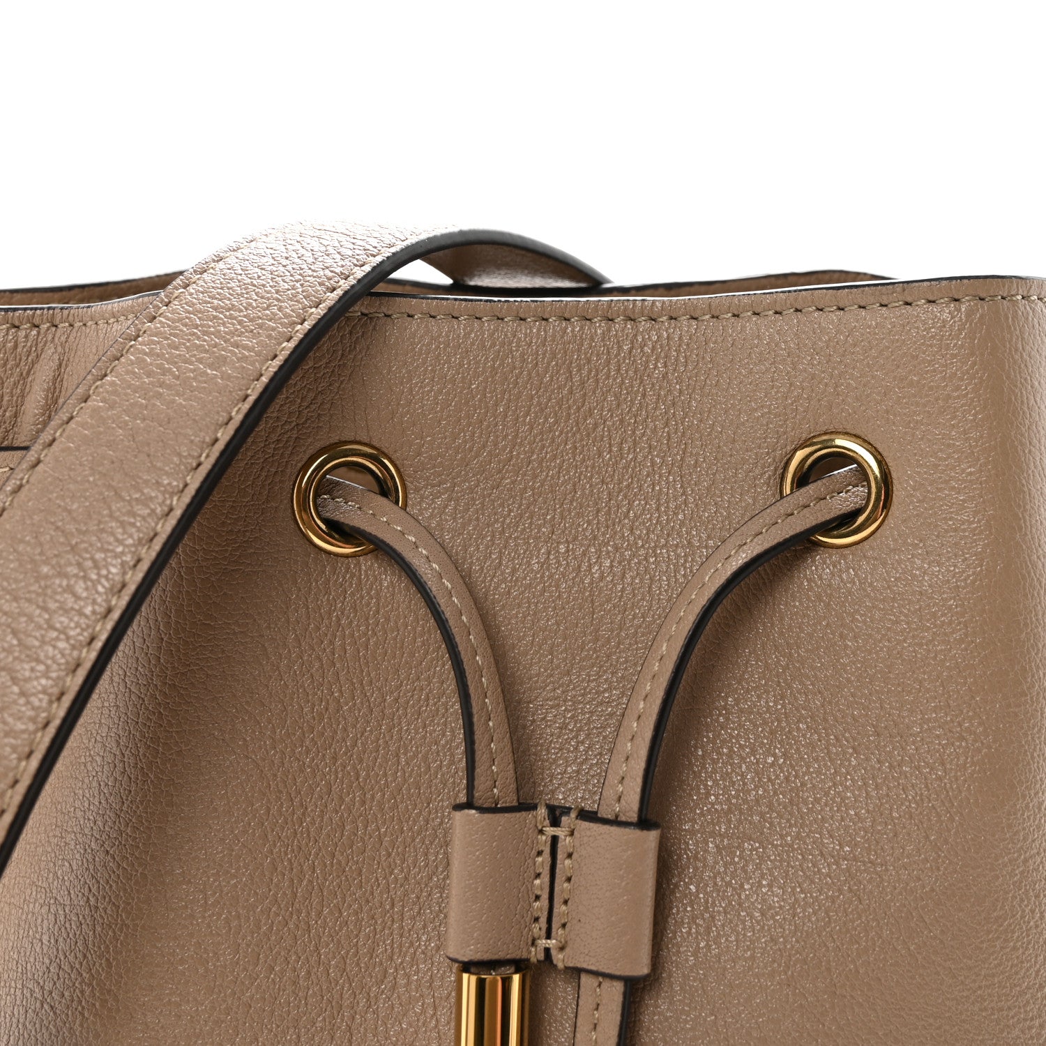 Chloe Grained Buffalo Horse Medal Bucket Bag Boyish Brown 7 of 9