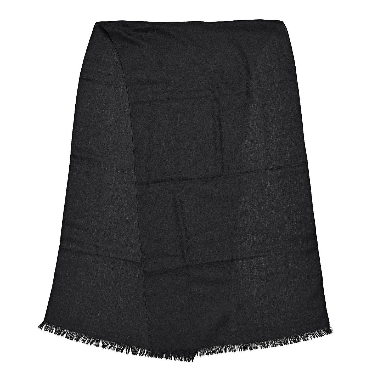 Wool Silk GG Monogram GGNat Scarf Black