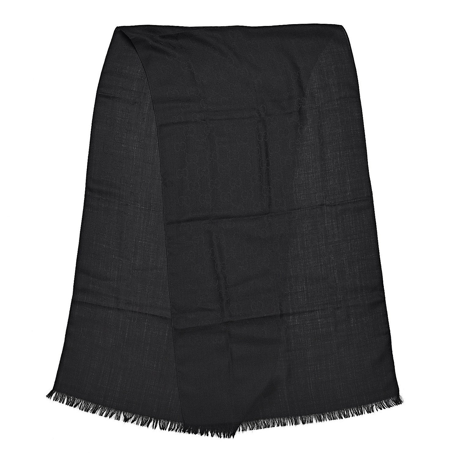 Gucci Wool Silk GG Monogram GGNat Scarf Black 3 of 4