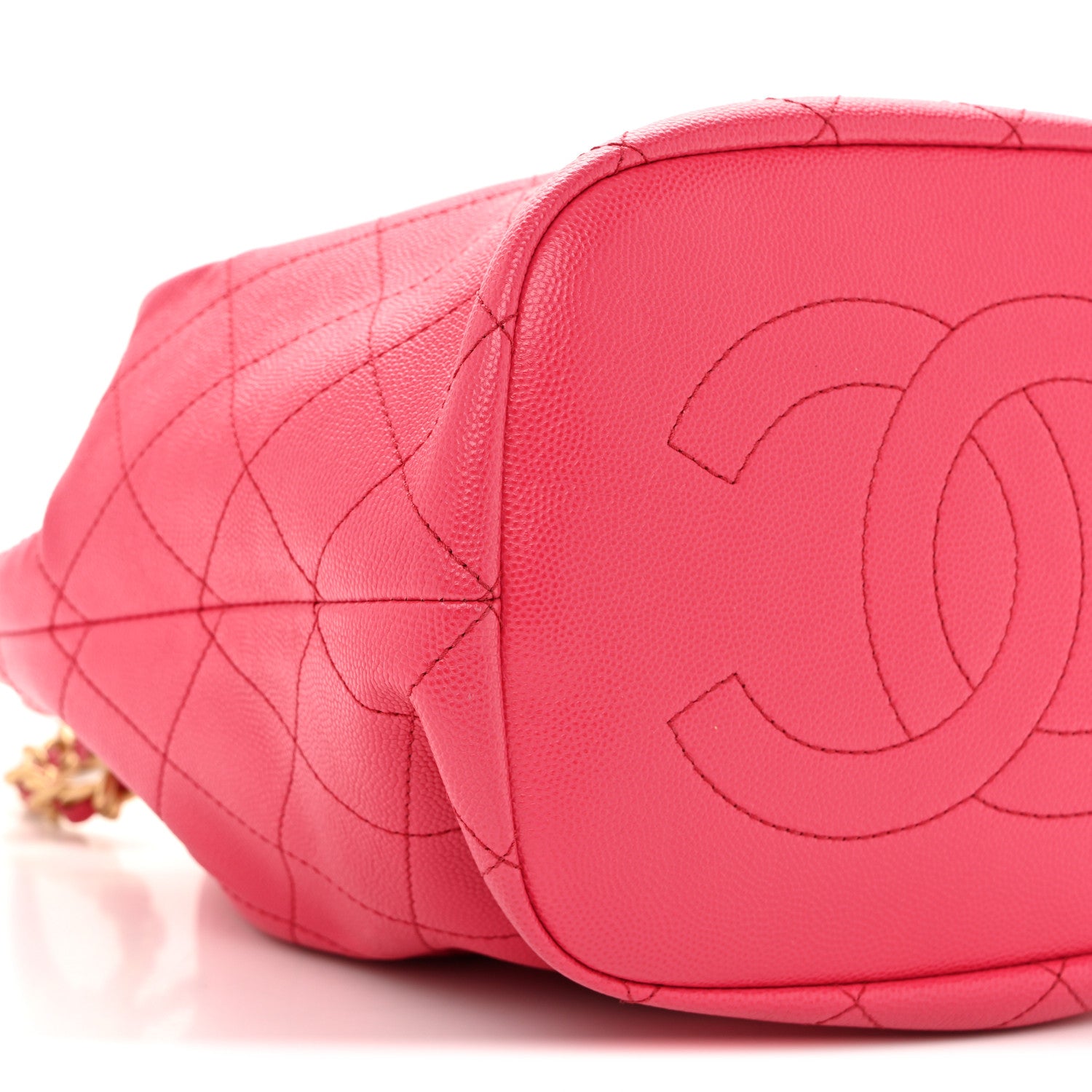 Chanel Caviar Quilted Fashion Therapy Bucket Drawstring Bag Dark Pink 9 of 11