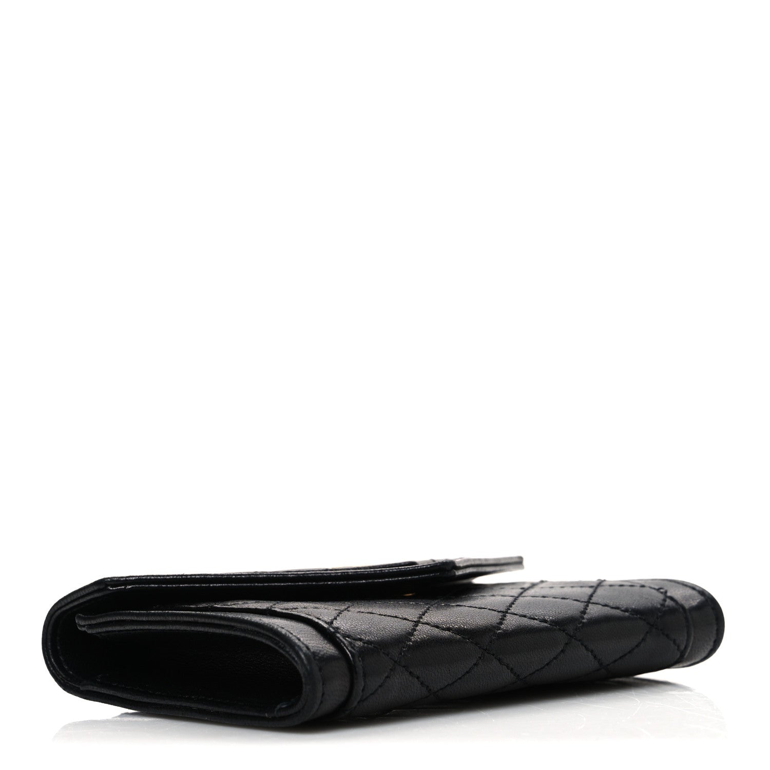 Saint Laurent Lambskin Quilted Monogram Gaby Small Envelope Wallet Black 4 of 7