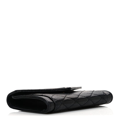 Saint Laurent Lambskin Quilted Monogram Gaby Small Envelope Wallet Black 4 of 7
