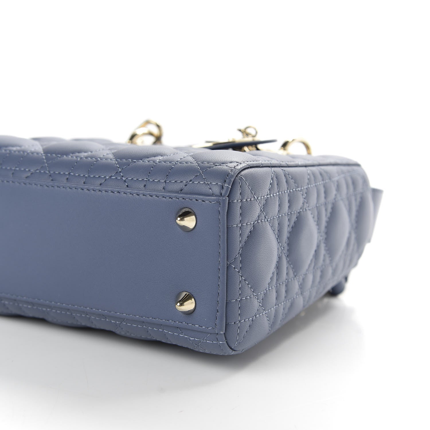Christian Dior Lambskin Cannage Small My ABCDior Lady Dior Denim Blue 8 of 9