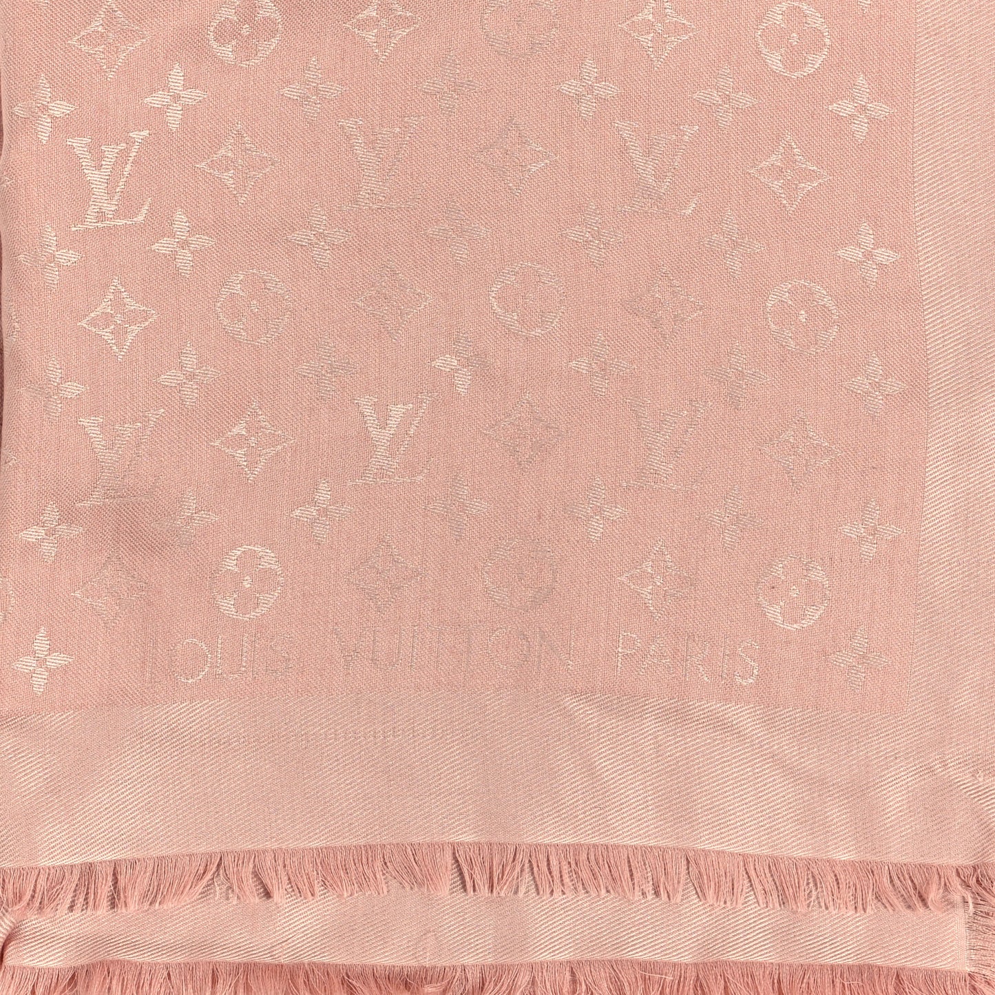Silk Wool Monogram Shawl Rose