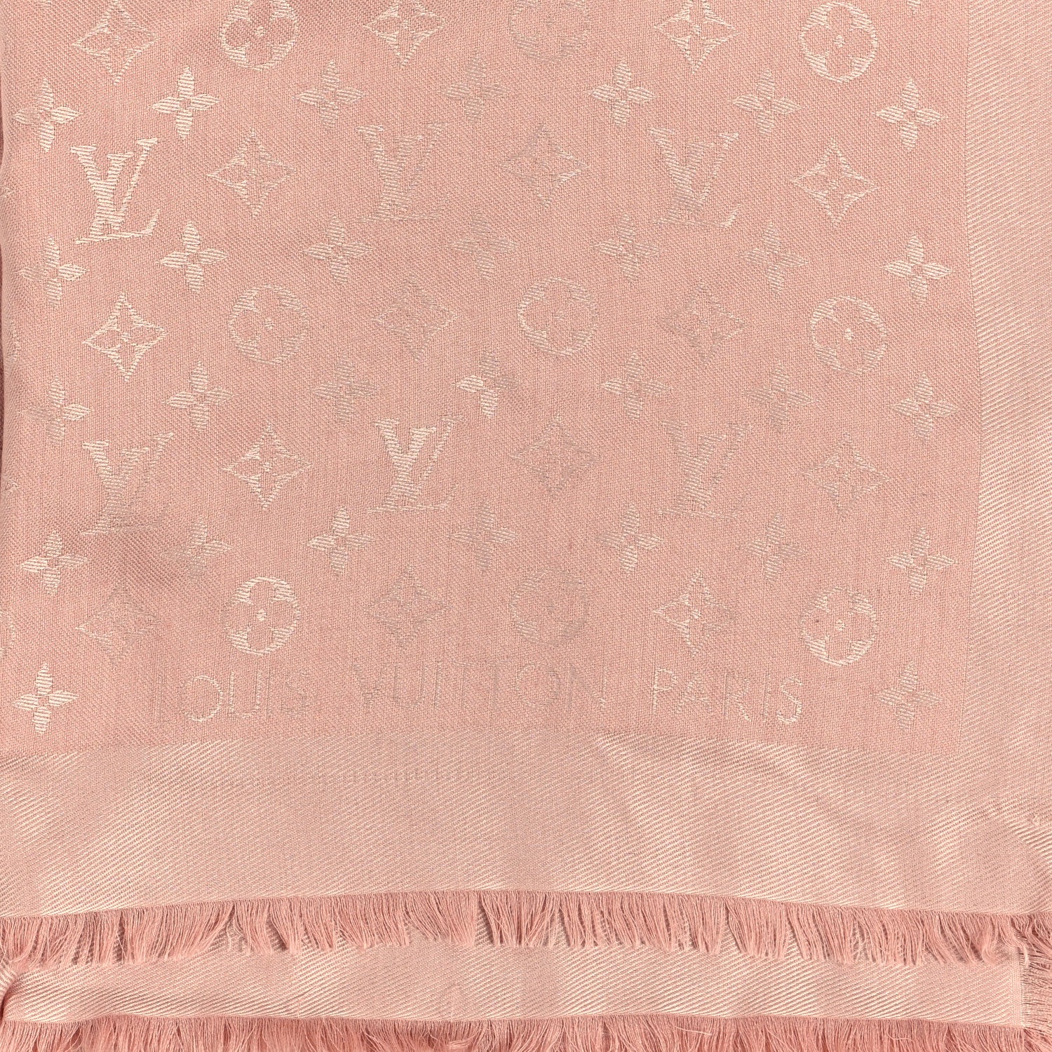 Louis Vuitton Silk Wool Monogram Shawl Rose 3 of 6
